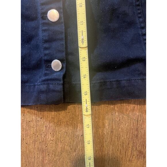 H&M DIVIDED Y2K BLACK DENIM SHORT MINI A-LINE SKIRT SIZE 12 EUR 42 - Picture 2 of 4